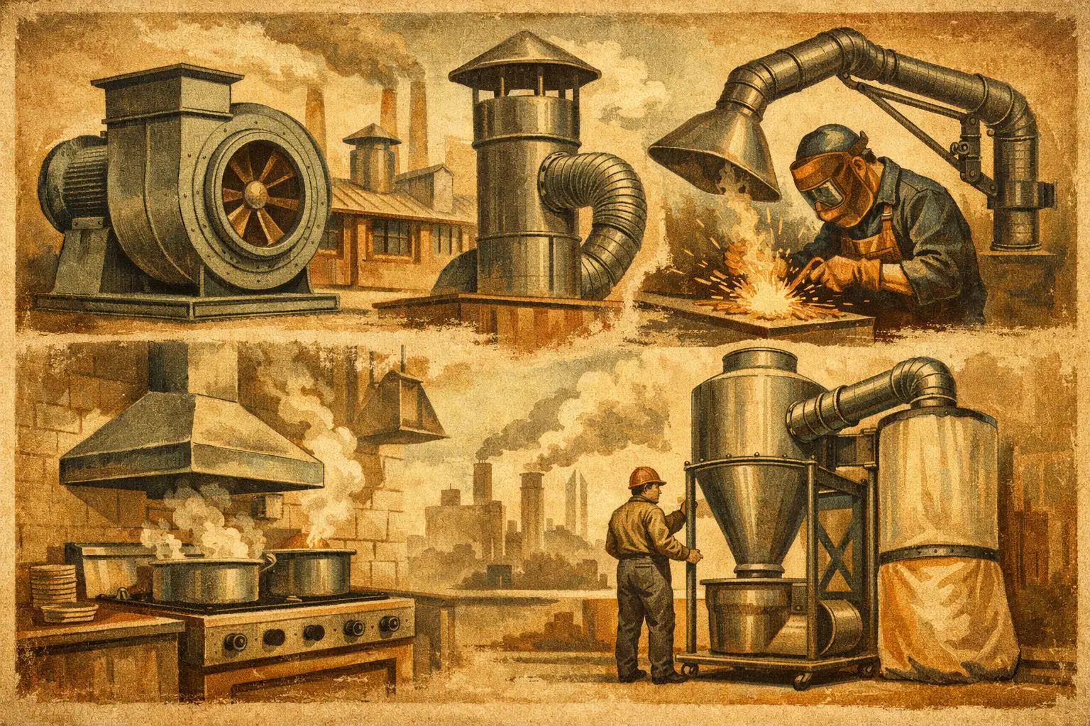 Tipos de exaustores industriais e aplicações